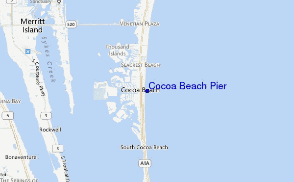 carte de localisation de Cocoa Beach Pier