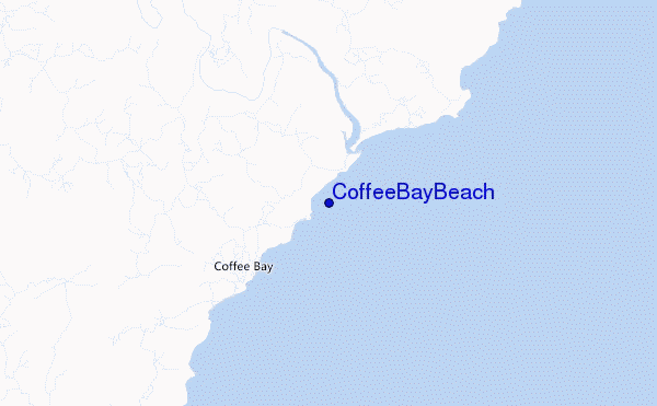 carte de localisation de Coffee Bay Beach