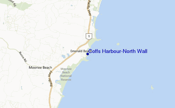 carte de localisation de Coffs Harbour-North Wall