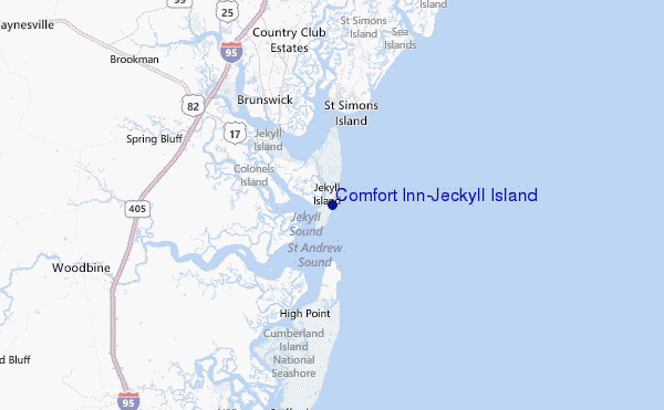 Comfort Inn/Jeckyll Island Location Map