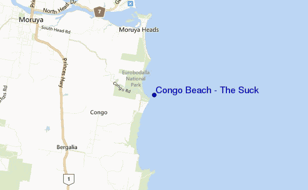 carte de localisation de Congo Beach - The Suck