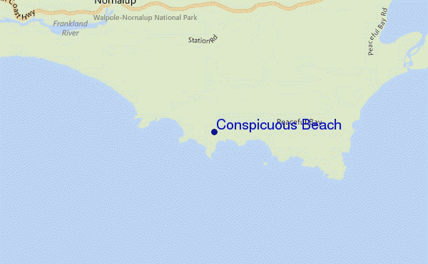 carte de localisation de Conspicuous Beach