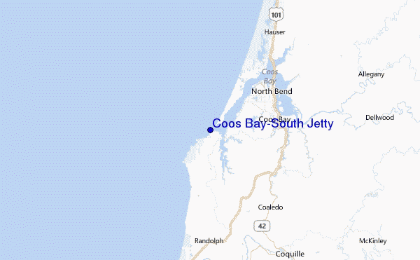 Coos Bay-South Jetty Location Map