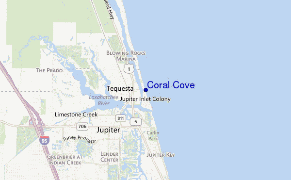 carte de localisation de Coral Cove