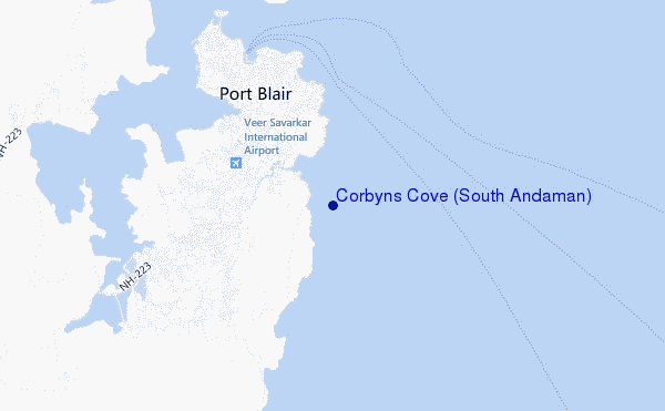 carte de localisation de Corbyns Cove (South Andaman)