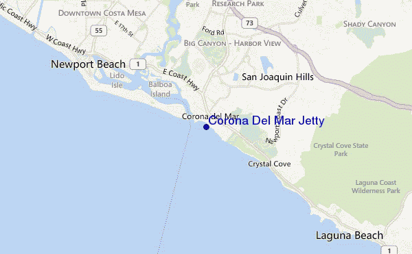carte de localisation de Corona Del Mar Jetty