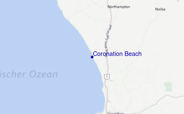Coronation Beach Location Map