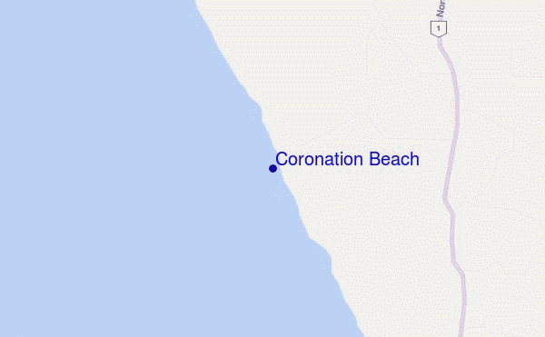 carte de localisation de Coronation Beach