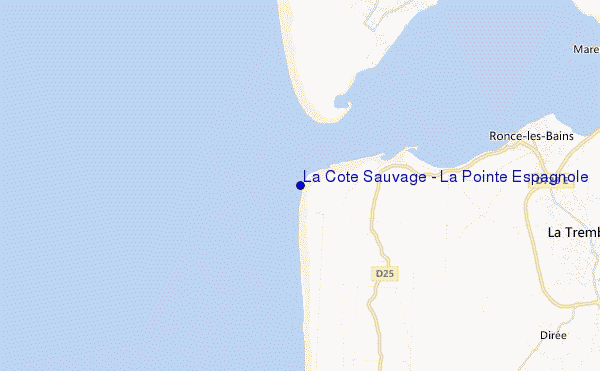 carte de localisation de La Cote Sauvage - La Pointe Espagnole