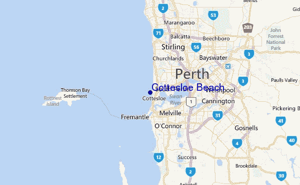 Cottesloe Beach Location Map