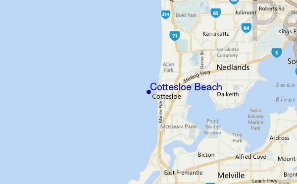 carte de localisation de Cottesloe Beach