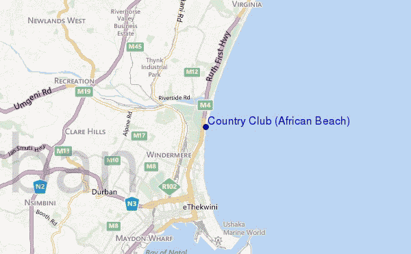 carte de localisation de Country Club (African Beach)