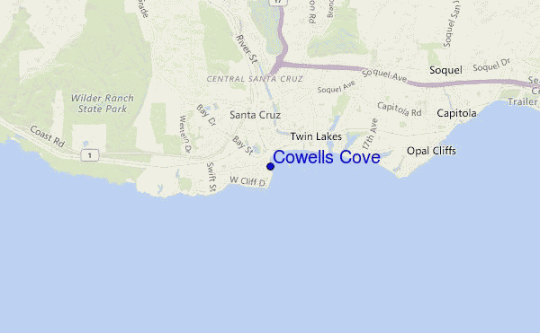 carte de localisation de Cowells Cove