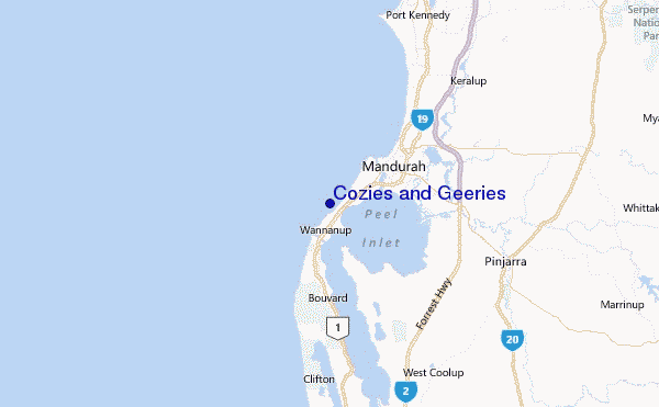 Cozies and Geeries Location Map