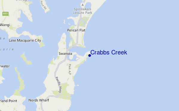 carte de localisation de Crabbs Creek