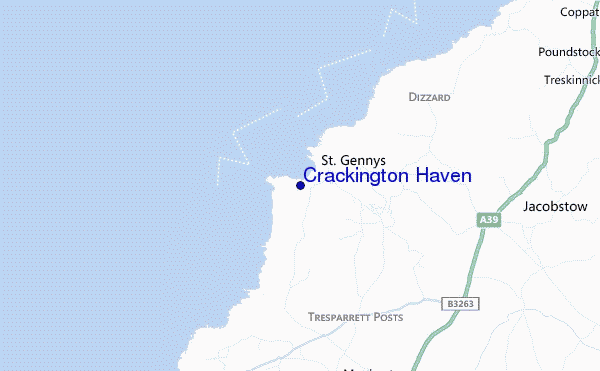 carte de localisation de Crackington Haven