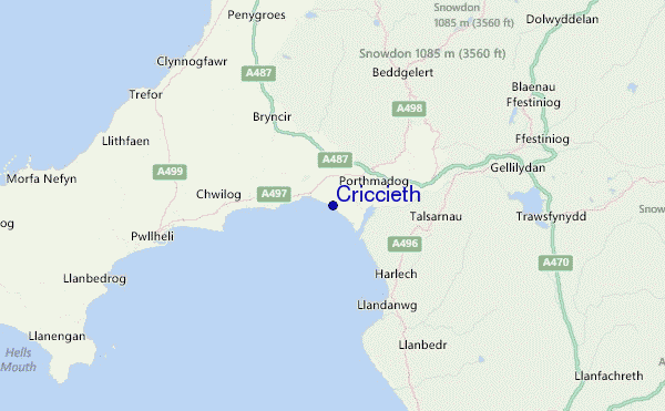 Criccieth Location Map