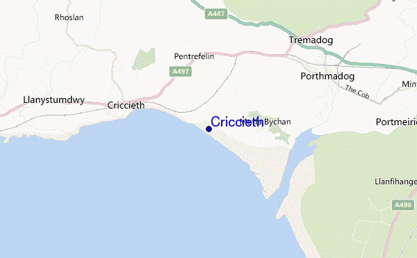 carte de localisation de Criccieth
