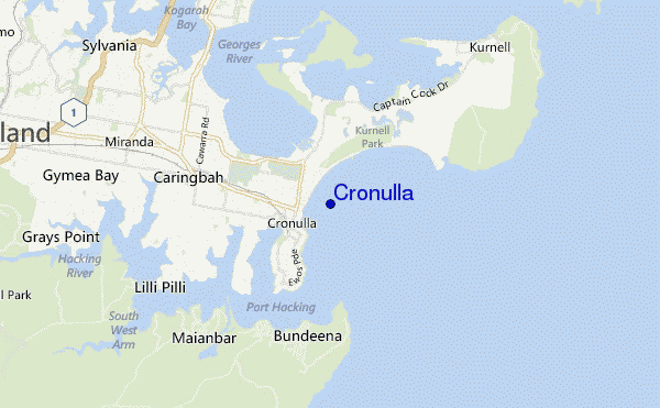 carte de localisation de Cronulla