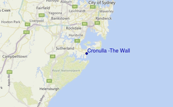 Cronulla -The Wall Location Map