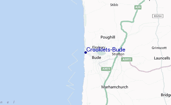 carte de localisation de Crooklets-Bude