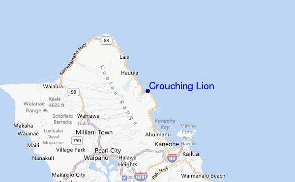 Crouching Lion Location Map