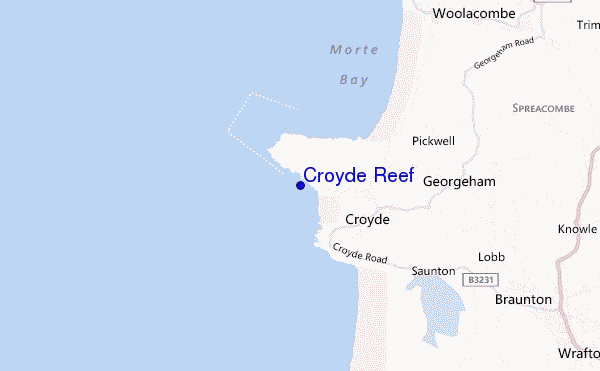carte de localisation de Croyde Reef