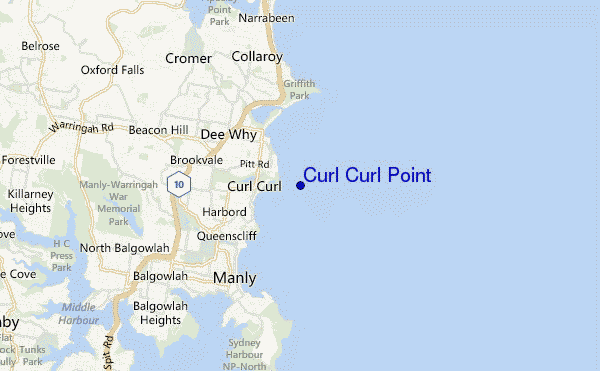 carte de localisation de Curl Curl Point