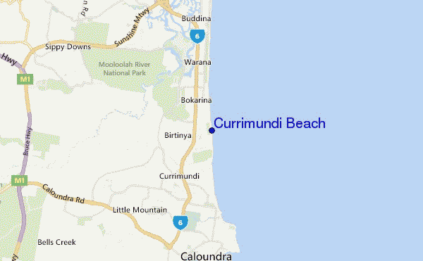 carte de localisation de Currimundi Beach