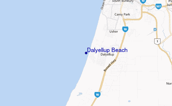 carte de localisation de Dalyellup Beach