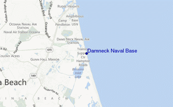 carte de localisation de Damneck Naval Base