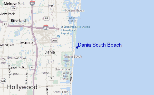 carte de localisation de Dania South Beach
