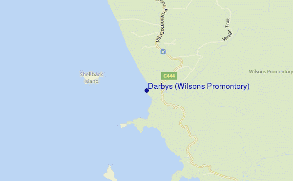 carte de localisation de Darbys (Wilsons Promontory)