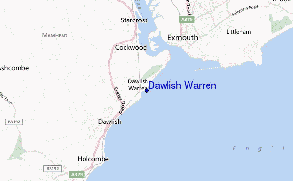 carte de localisation de Dawlish Warren