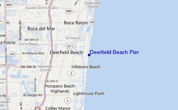 carte de localisation de Deerfield Beach Pier