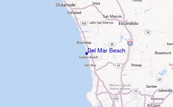 Del Mar Beach Location Map