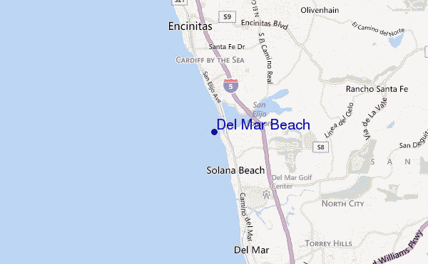 carte de localisation de Del Mar Beach
