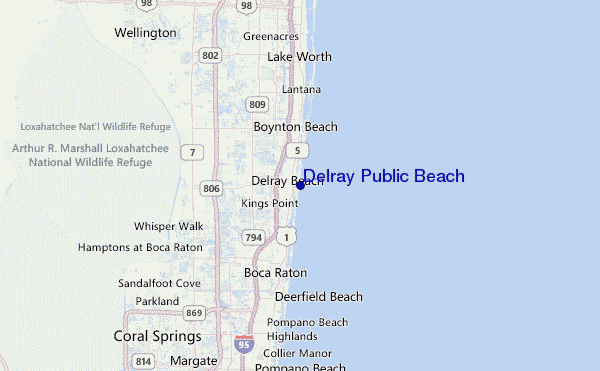 Delray Public Beach Location Map
