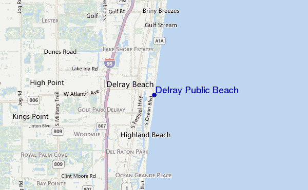 carte de localisation de Delray Public Beach