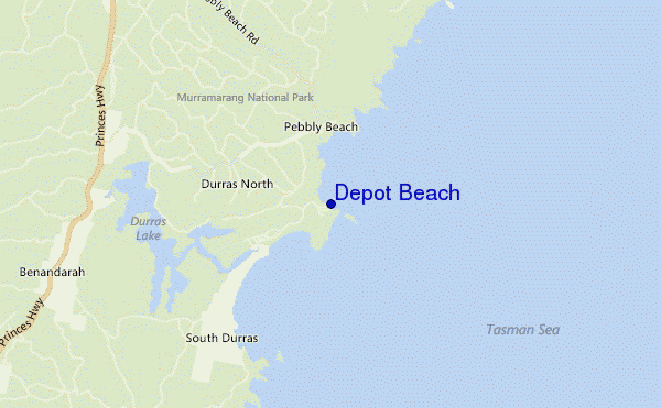 carte de localisation de Depot Beach