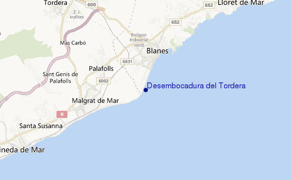 carte de localisation de Desembocadura del Tordera