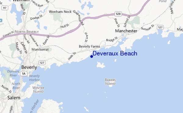 carte de localisation de Deveraux Beach