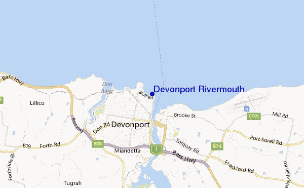 carte de localisation de Devonport Rivermouth