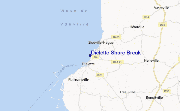 carte de localisation de Dielette Shore Break