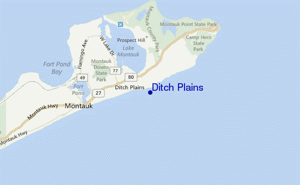 carte de localisation de Ditch Plains
