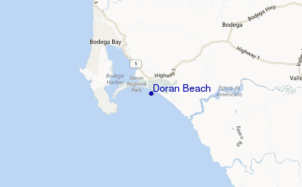 carte de localisation de Doran Beach