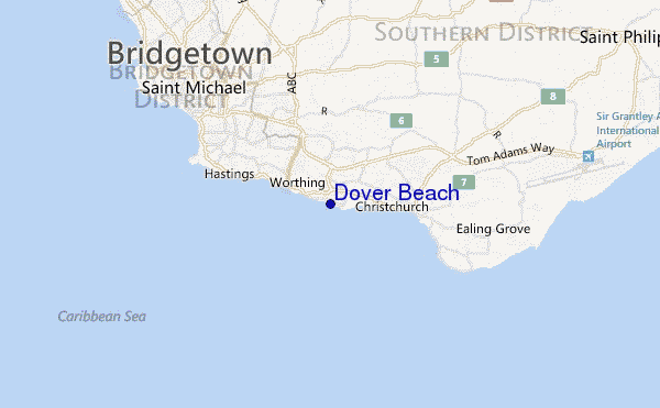carte de localisation de Dover Beach