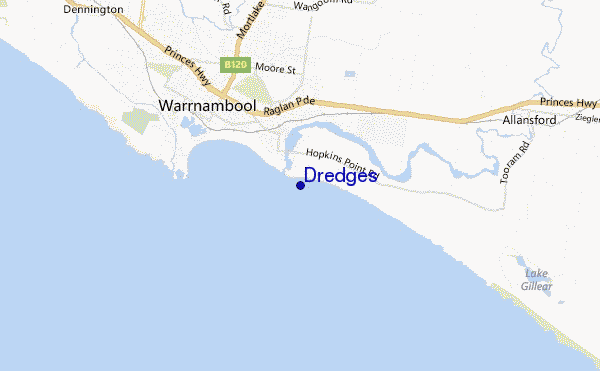 carte de localisation de Dredges