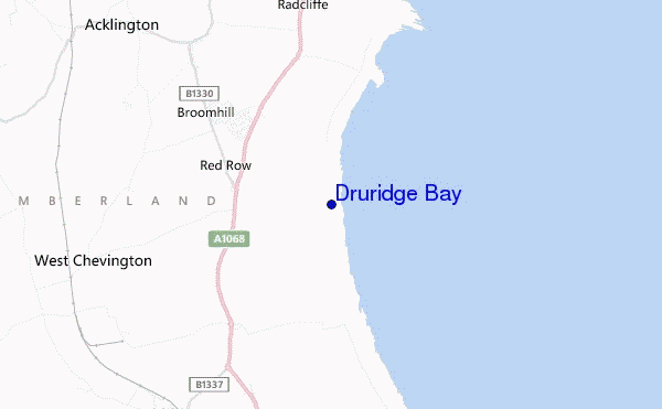carte de localisation de Druridge Bay