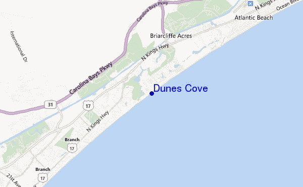 carte de localisation de Dunes Cove